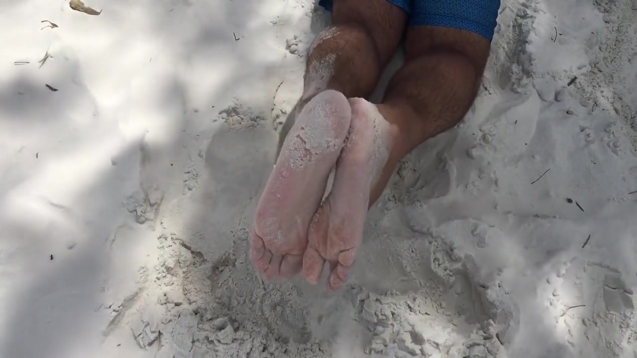 Public Beach Footjob Pov - Imagine Your Dick In Between My Male Soles And Feet - Manlyfoot Roadtrip