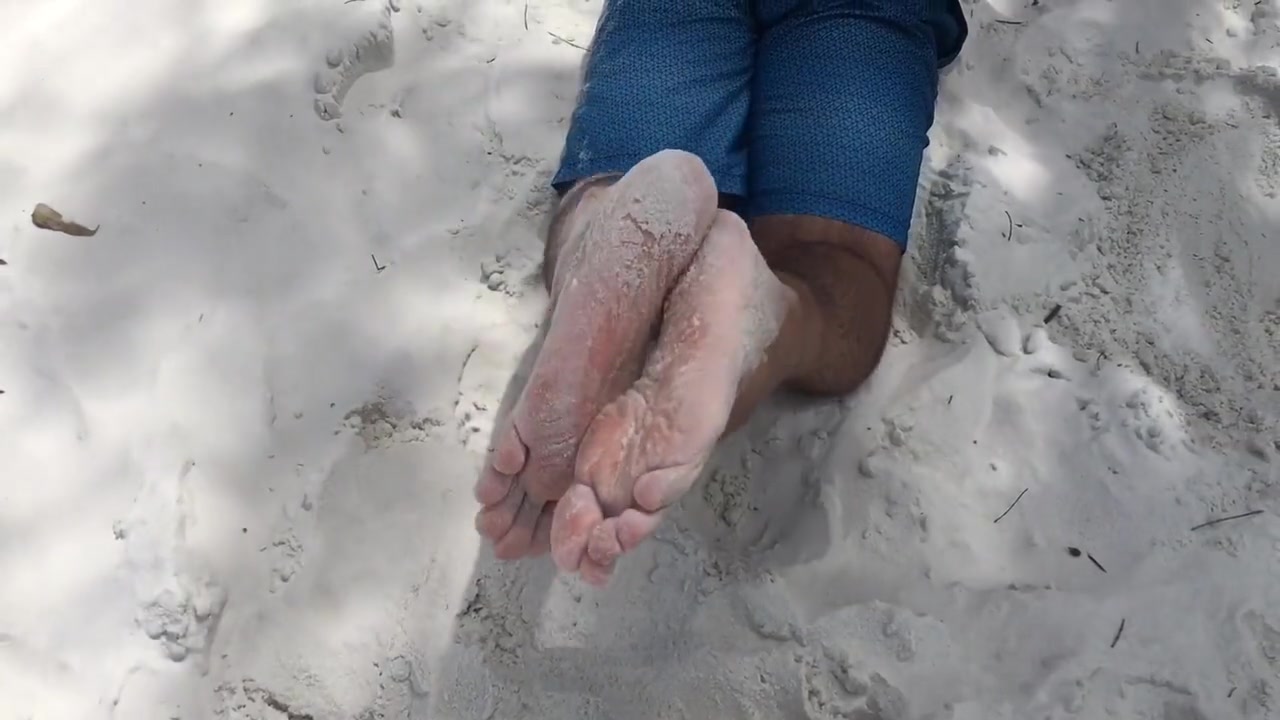 Public Beach Footjob Pov - Imagine Your Dick In Between My Male Soles And Feet - Manlyfoot Roadtrip