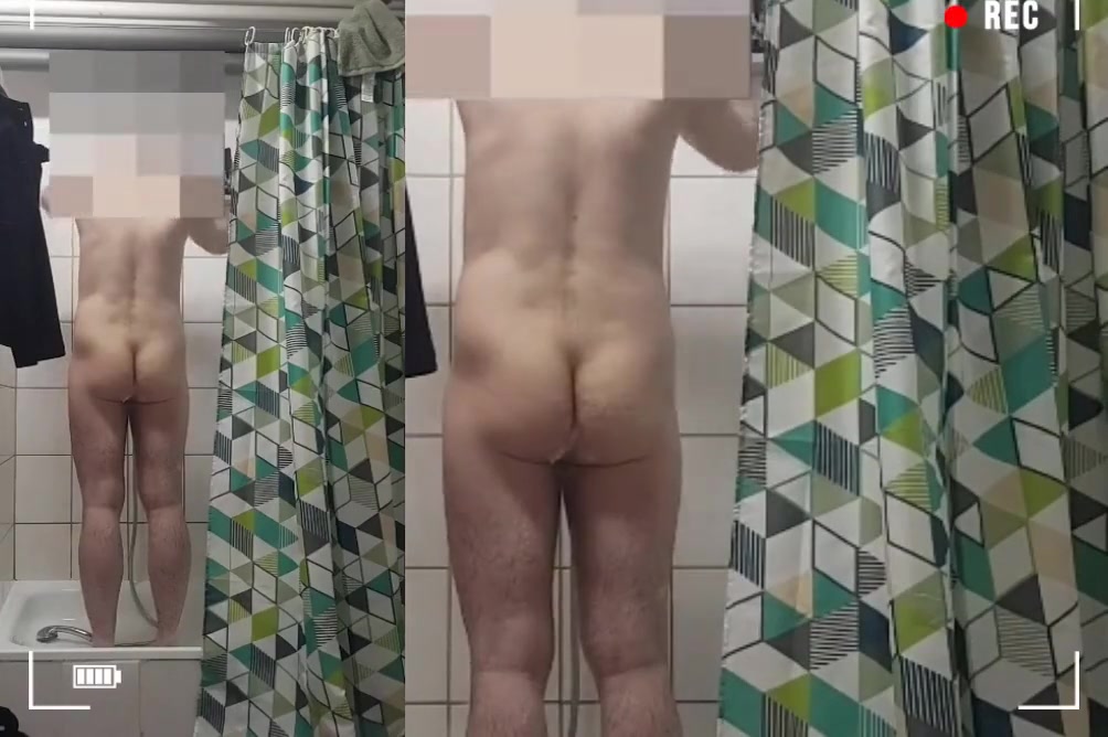 Security Guard Taking Shower And Cum