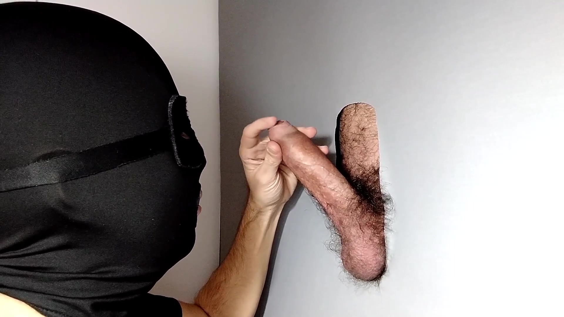Male With Hairy Cock Returns To Gloryhole After Going Out Of Work Super Cumshot In The Mouth