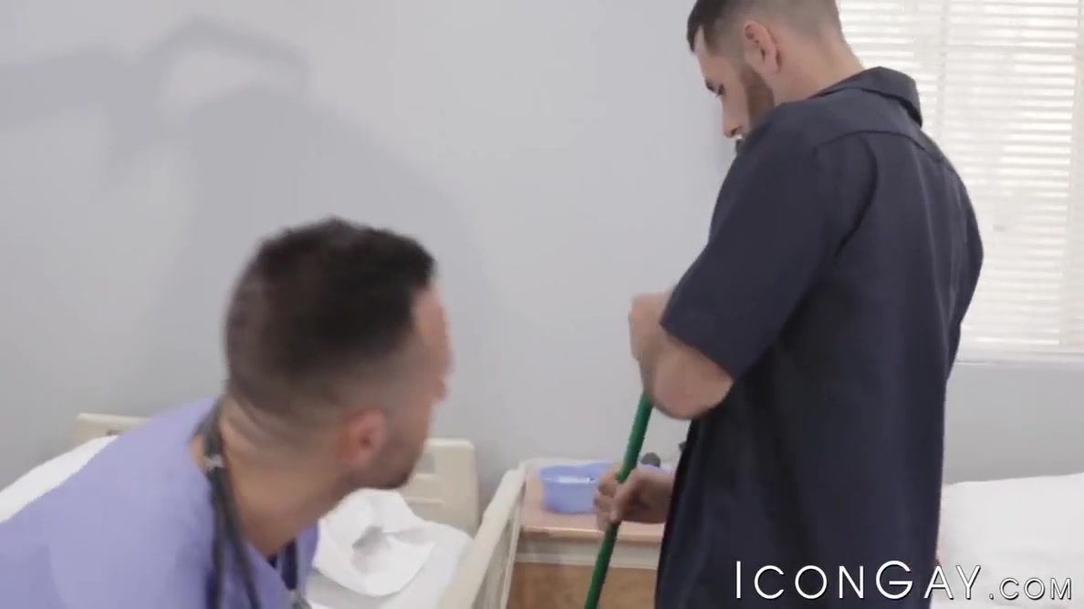 Argos Santini And Colby Tucker - Janitor Fucks Doctor In Hospital