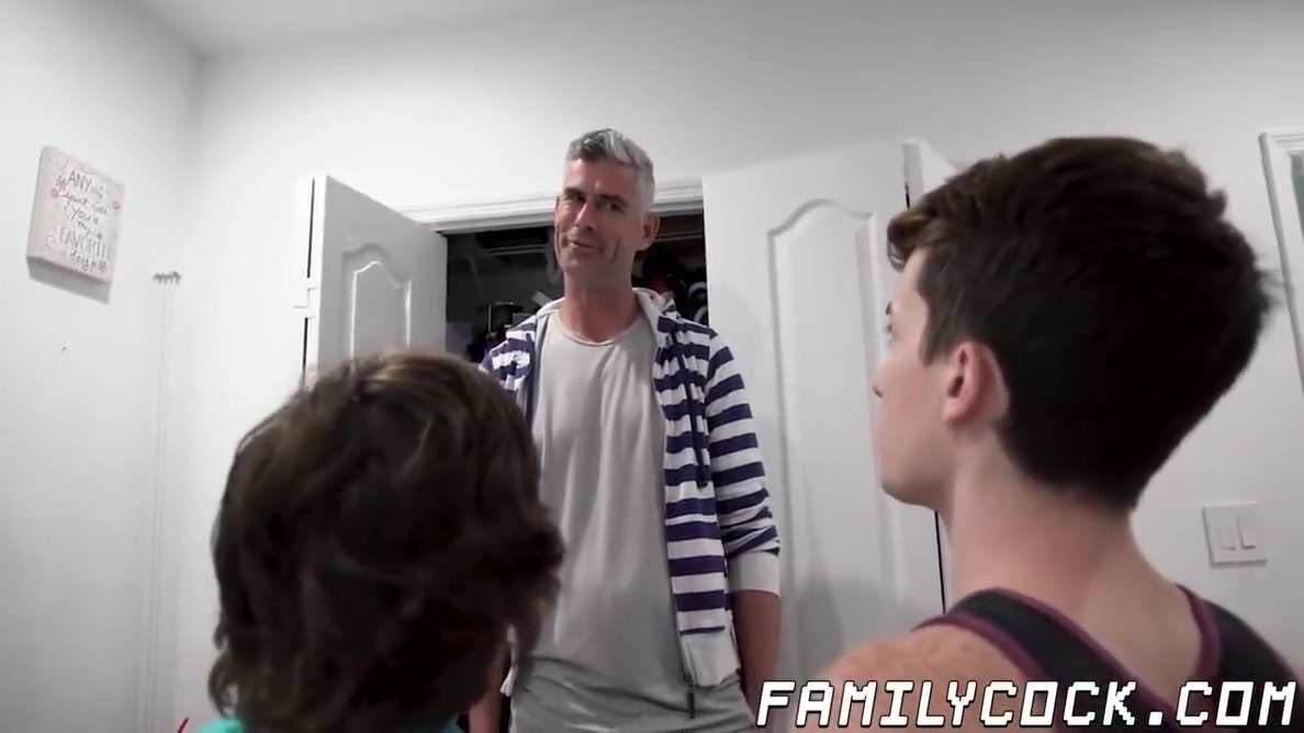Twink Stepson Eats Cum After Hardcore Taboo Step daddy Threesome