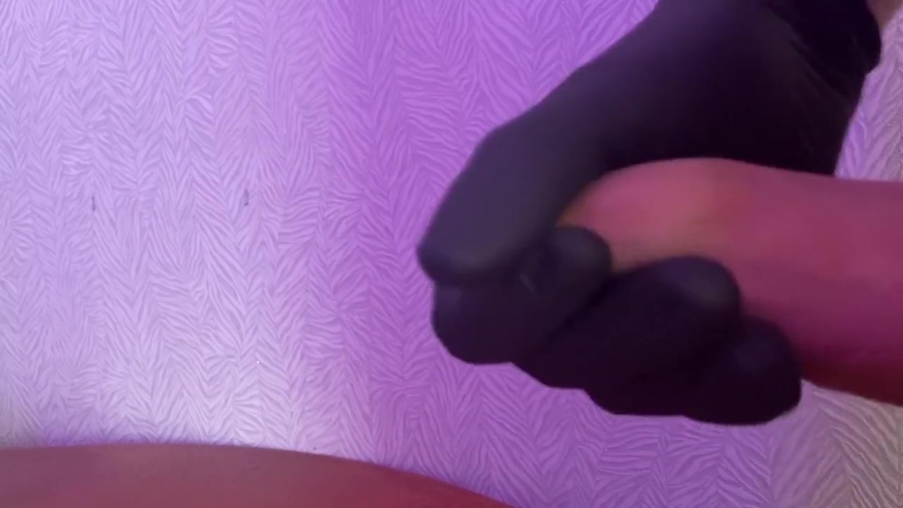 Guy Masturbates Doctor In Black Gloves