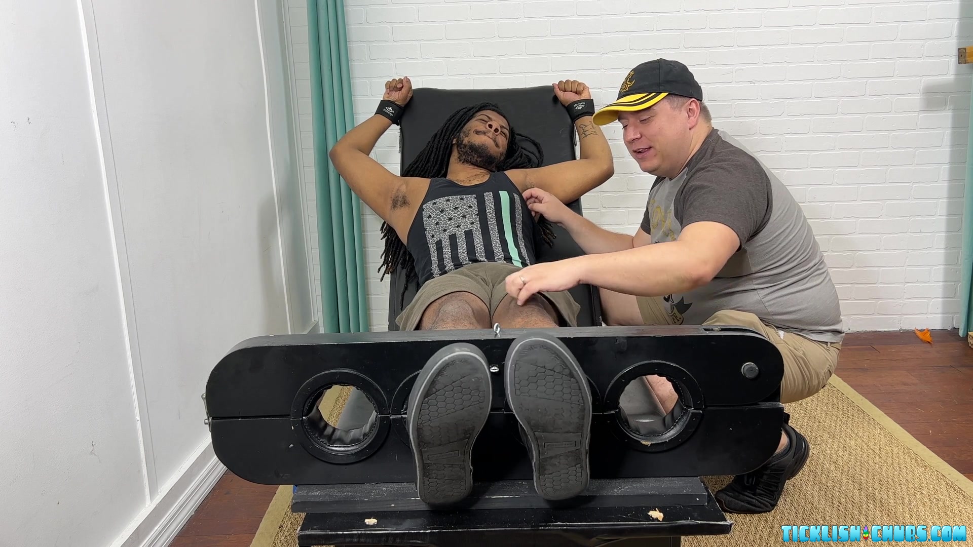 J Finally in the Tickle Chair - J & Matt