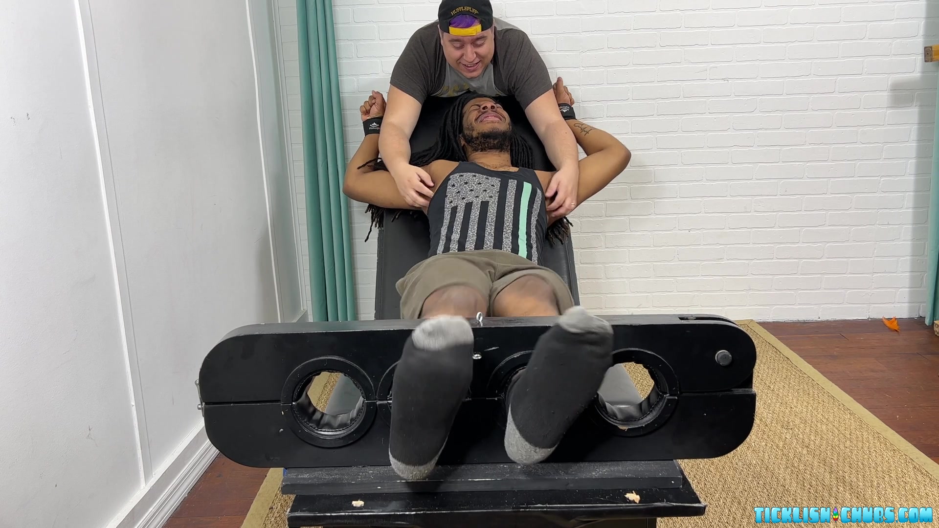 J Finally in the Tickle Chair - J & Matt