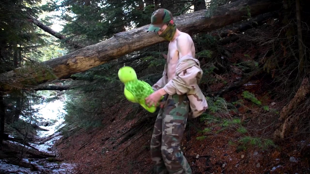 Soldier Dry Humping Pillow Plushie In Pine Tree Forest: Muscle Ass Boots Anon Army Hung