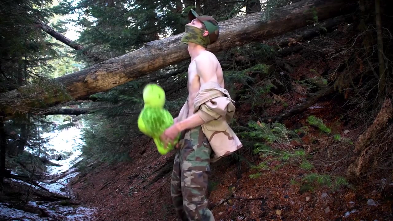 Soldier Dry Humping Pillow Plushie In Pine Tree Forest: Muscle Ass Boots Anon Army Hung