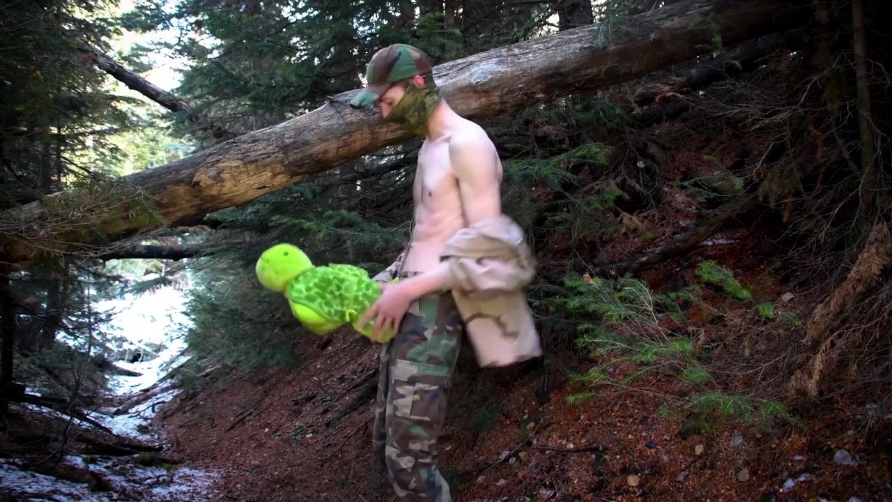 Soldier Dry Humping Pillow Plushie In Pine Tree Forest: Muscle Ass Boots Anon Army Hung
