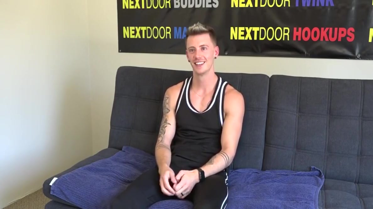 Tattooed Casting Jock Cums During Solo Session
