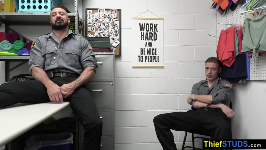 Hot Officers Are Trying To Get Through Their Shift With Cole Church And Marco Napoli