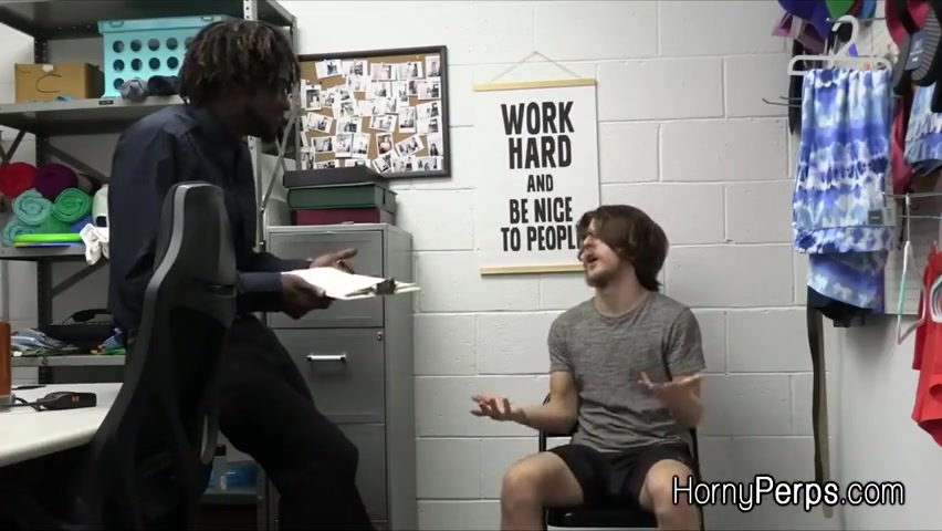 Thief Big Black Cocked Bareback Style At The Office