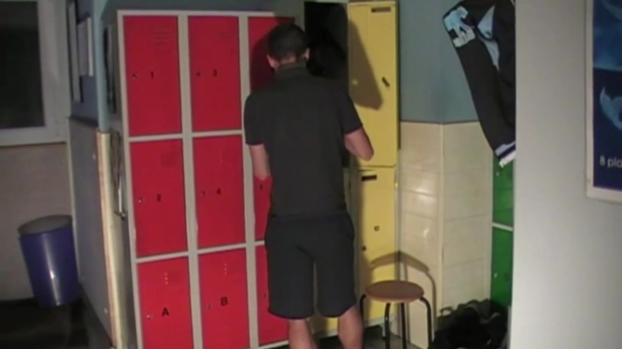 Solo footballers masturbation in the locker room - CrunchBoy
