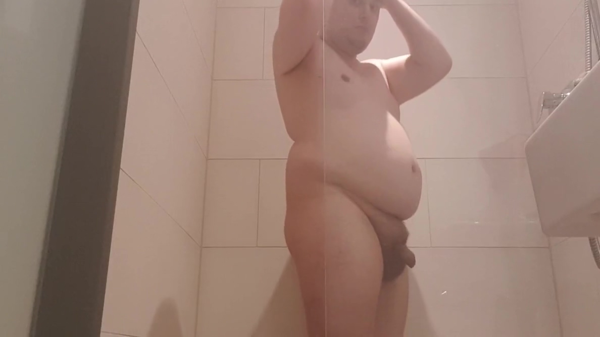 Fat Gainer Boy Taking A Shower With Some Belly Play - Gay Boy