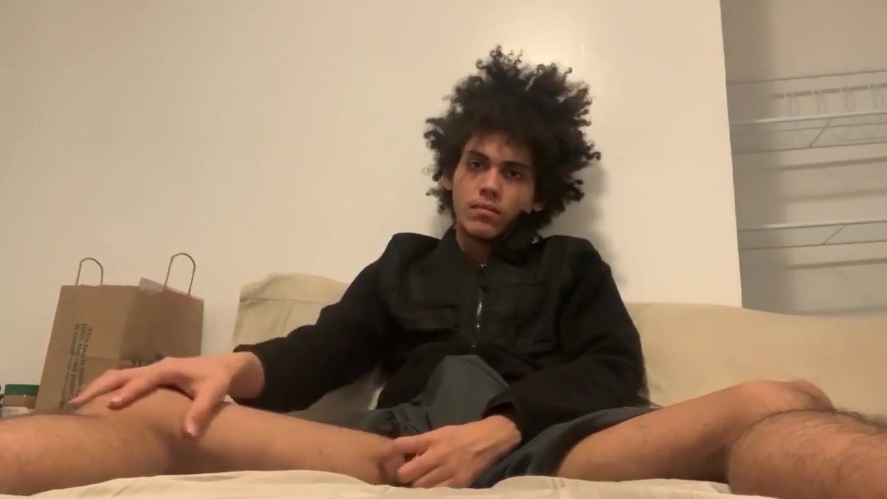 Kinky Hair Hispanic teen 18+ Touches Himself And Masturbates