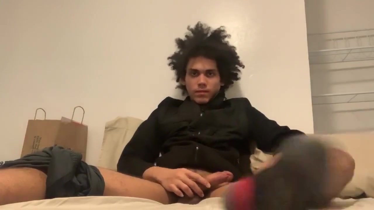 Kinky Hair Hispanic teen 18+ Touches Himself And Masturbates