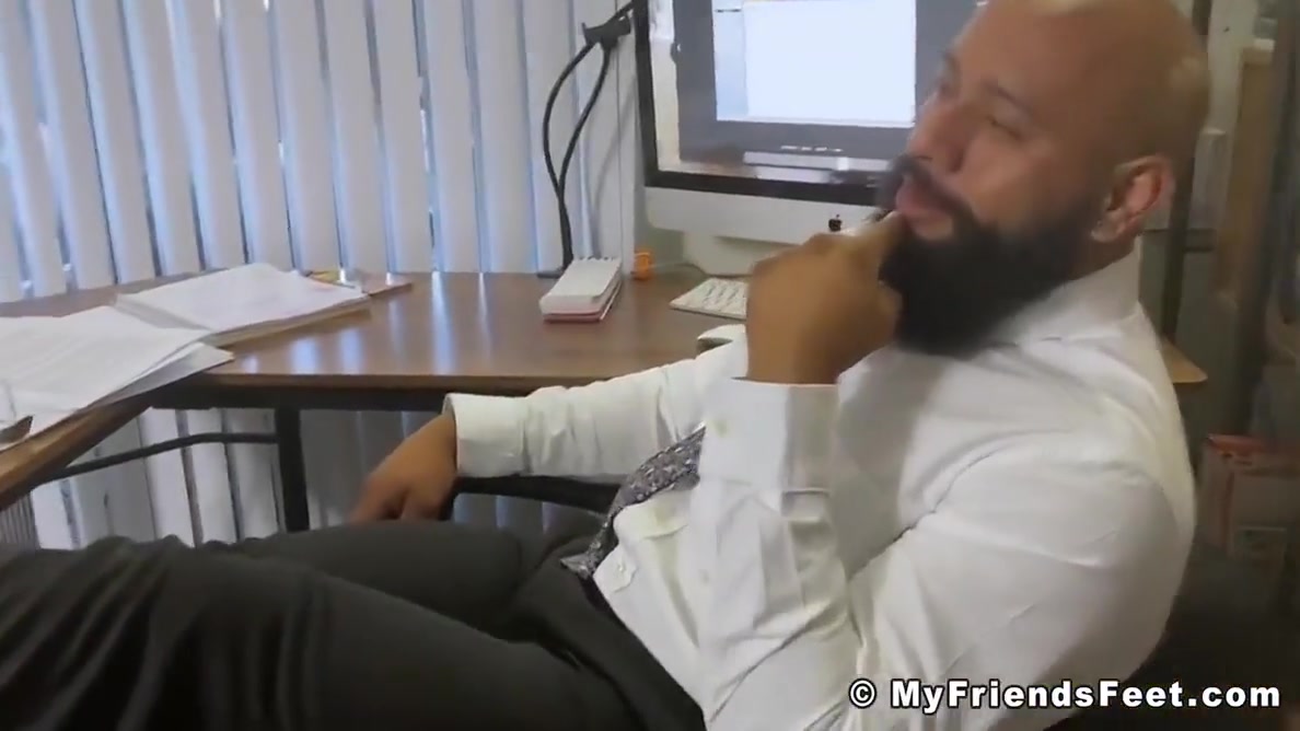 Hot Shoe Sniffing And Feet Licking Worshipping In The Office