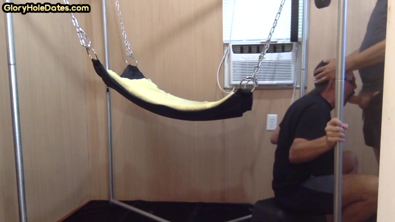 Homemade DILF assdrilled in sling after giving blowjob