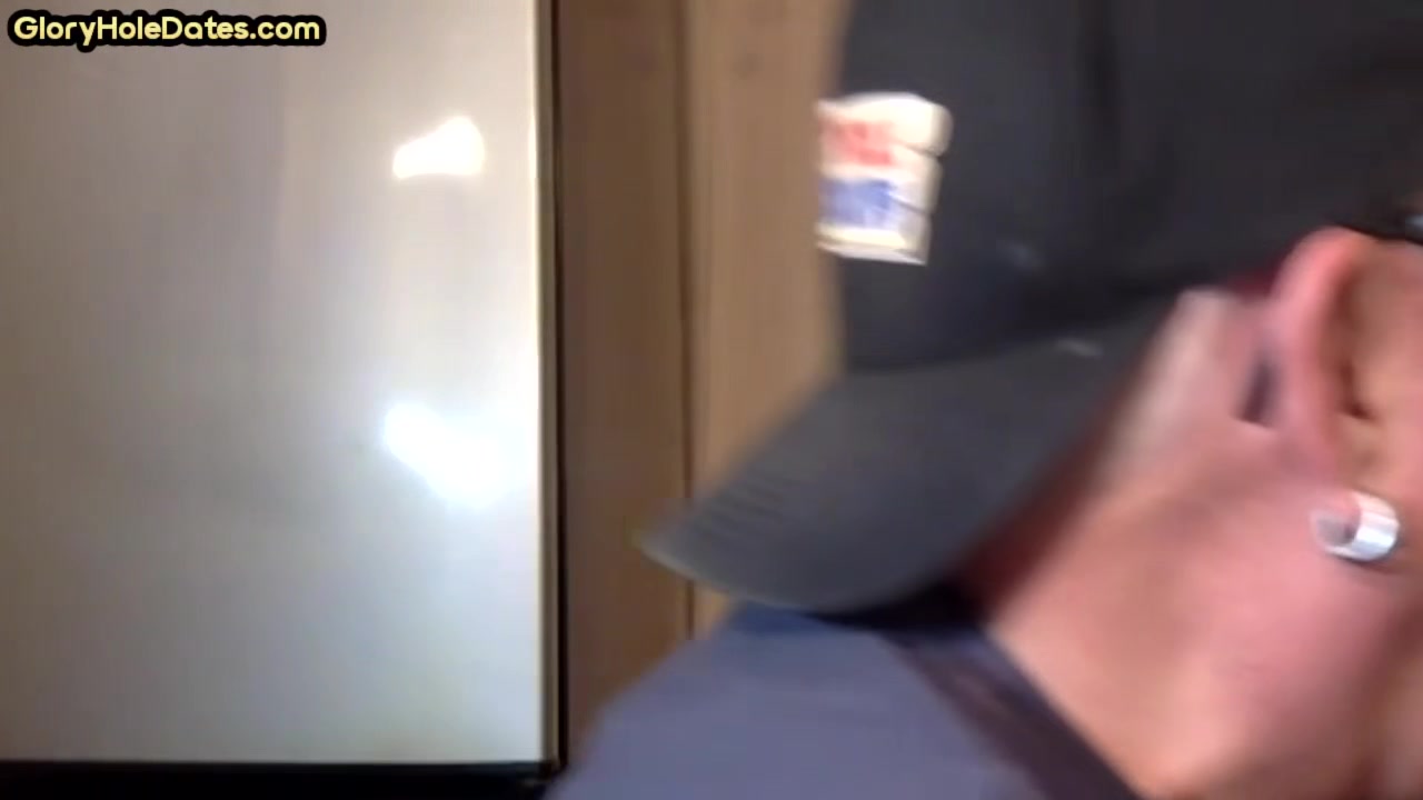 Cock hungry gloryhole DILF sucks dick in home private video