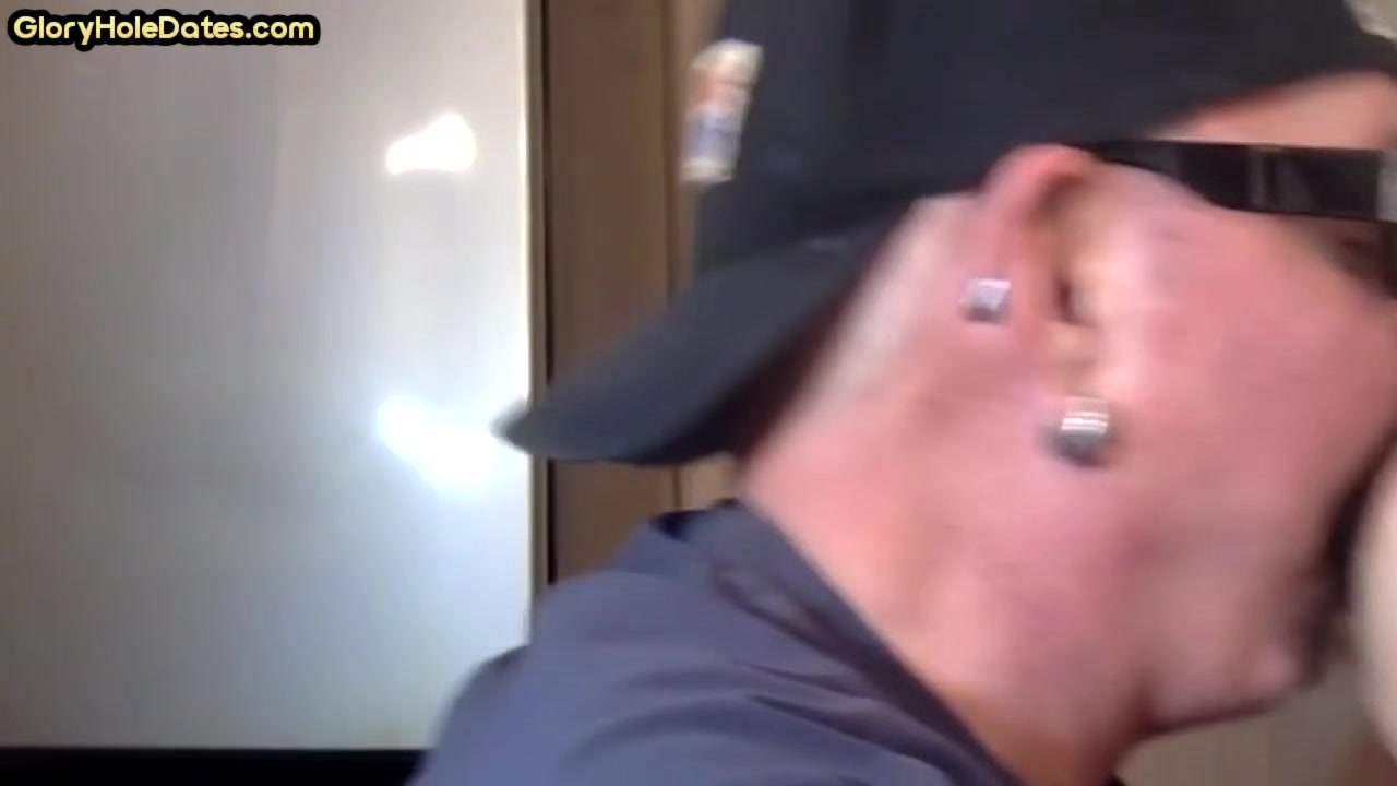 Cock hungry gloryhole DILF sucks dick in home private video