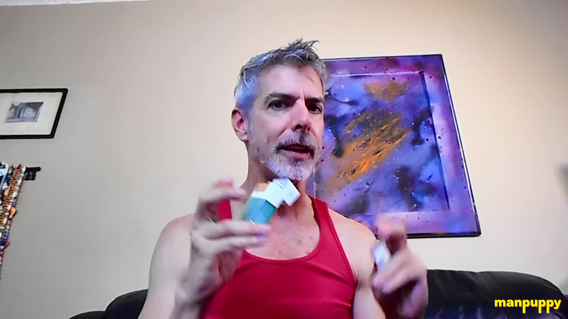 Step daddy Richard Lennox smokes while taunting his stepson