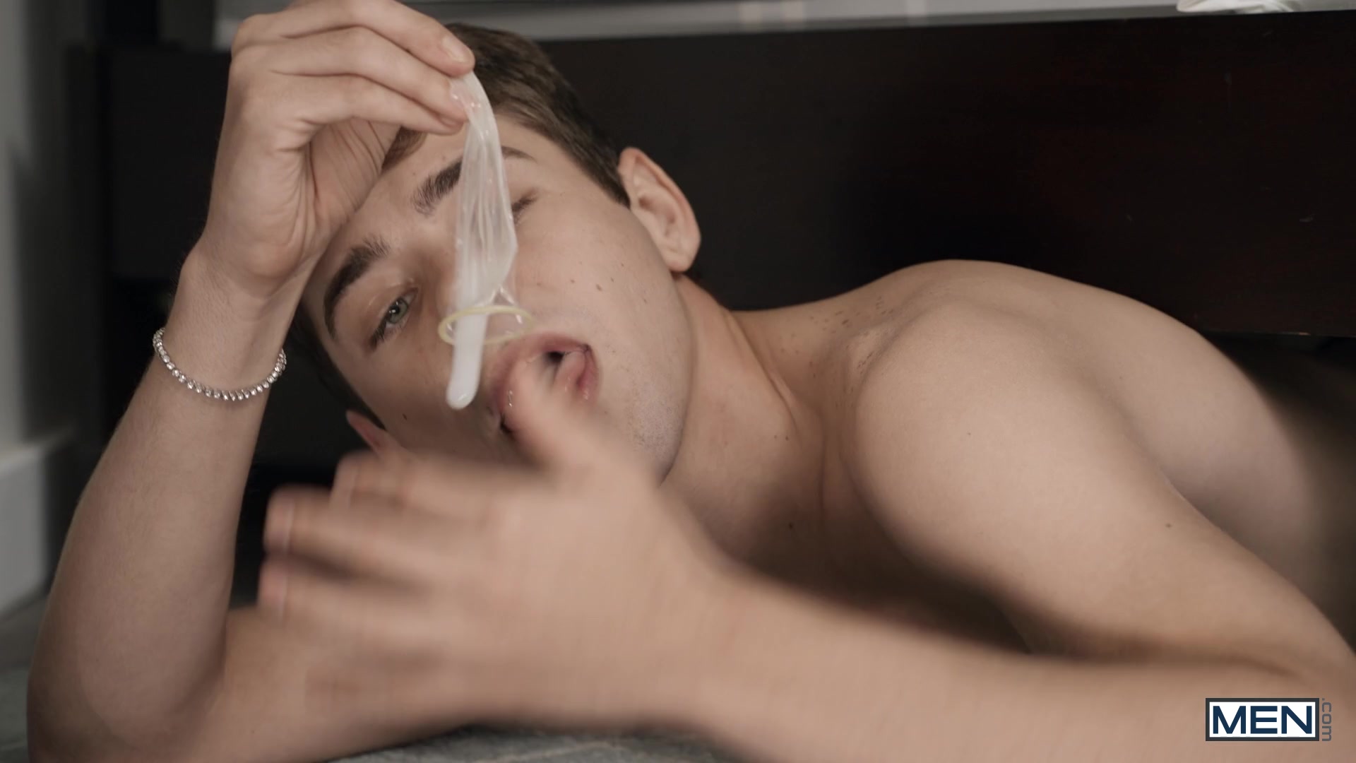 Peeping Joey Scene Poster on men with Joey Mills, Drake Von, Aria Valencia