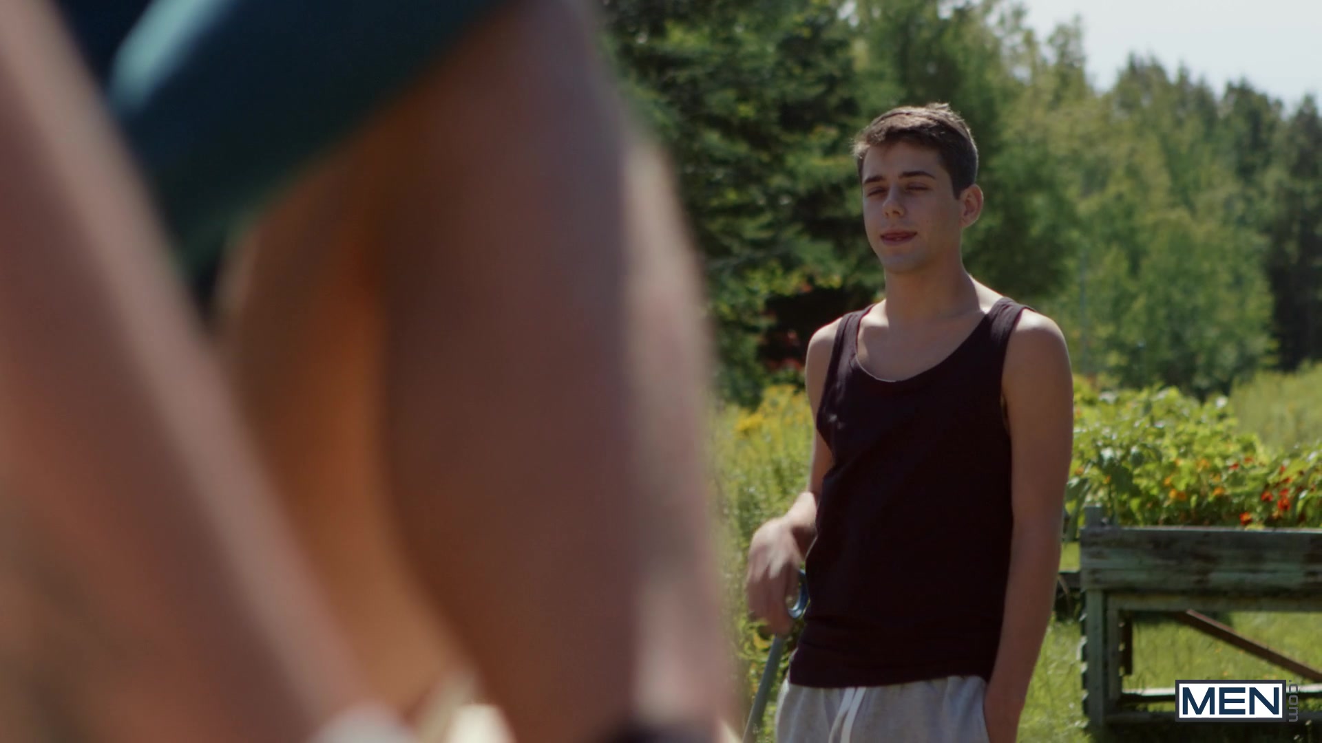 Sneaky Bleachers Fuck Scene Poster on men with Joey Mills, Leo Louis