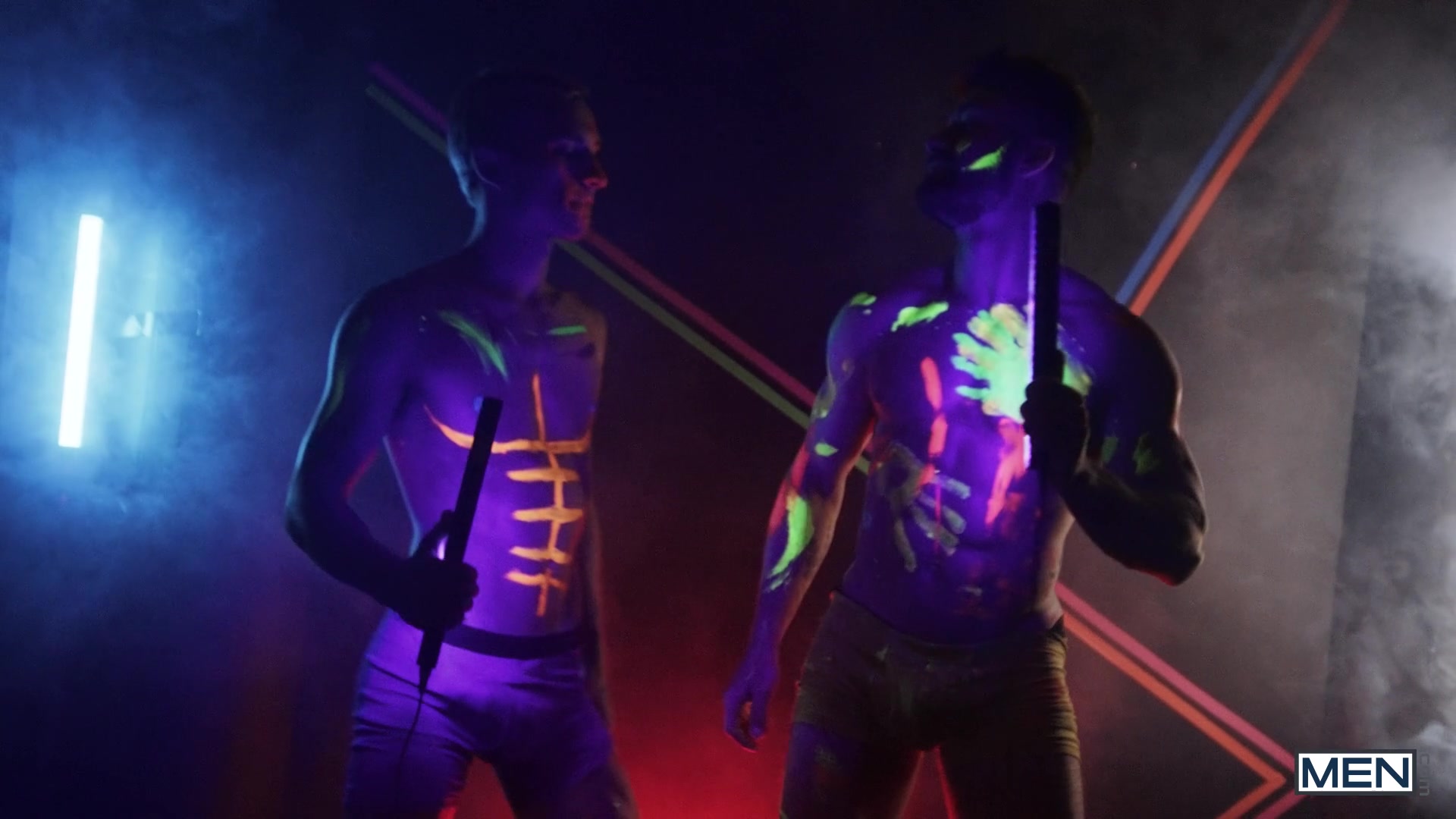 Neon Dreams Cum True Scene Poster on men with Theo Brady, Olivier Robert