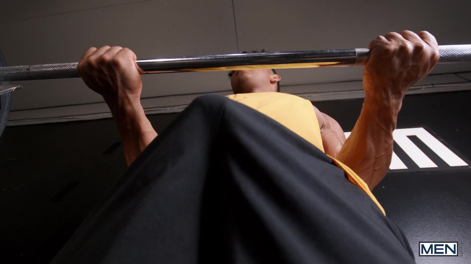 Spotted By The Gym Bro Scene Poster on men with Kenzo Alvarez, Mister Deep Voice