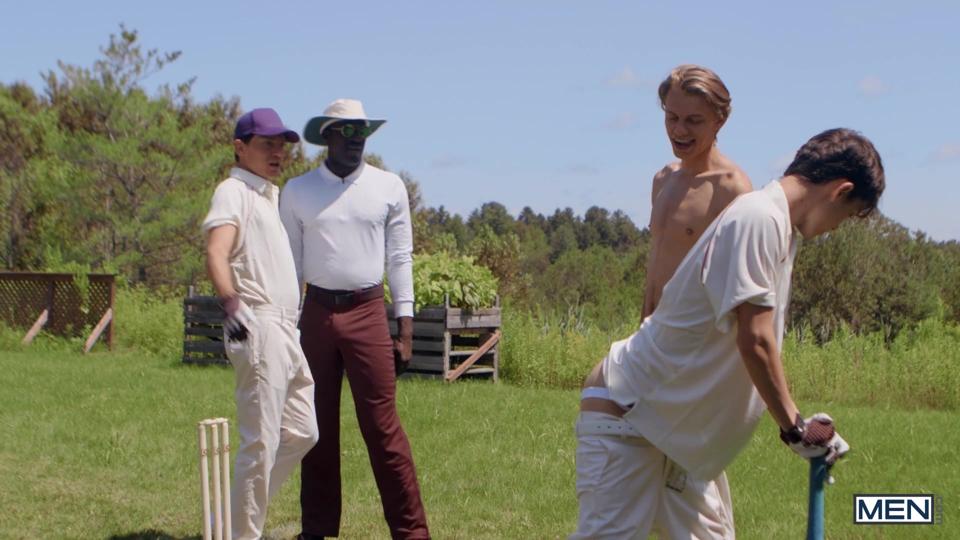 Cricket My Cock Scene Poster on men with Leo Louis, Sam Ledger