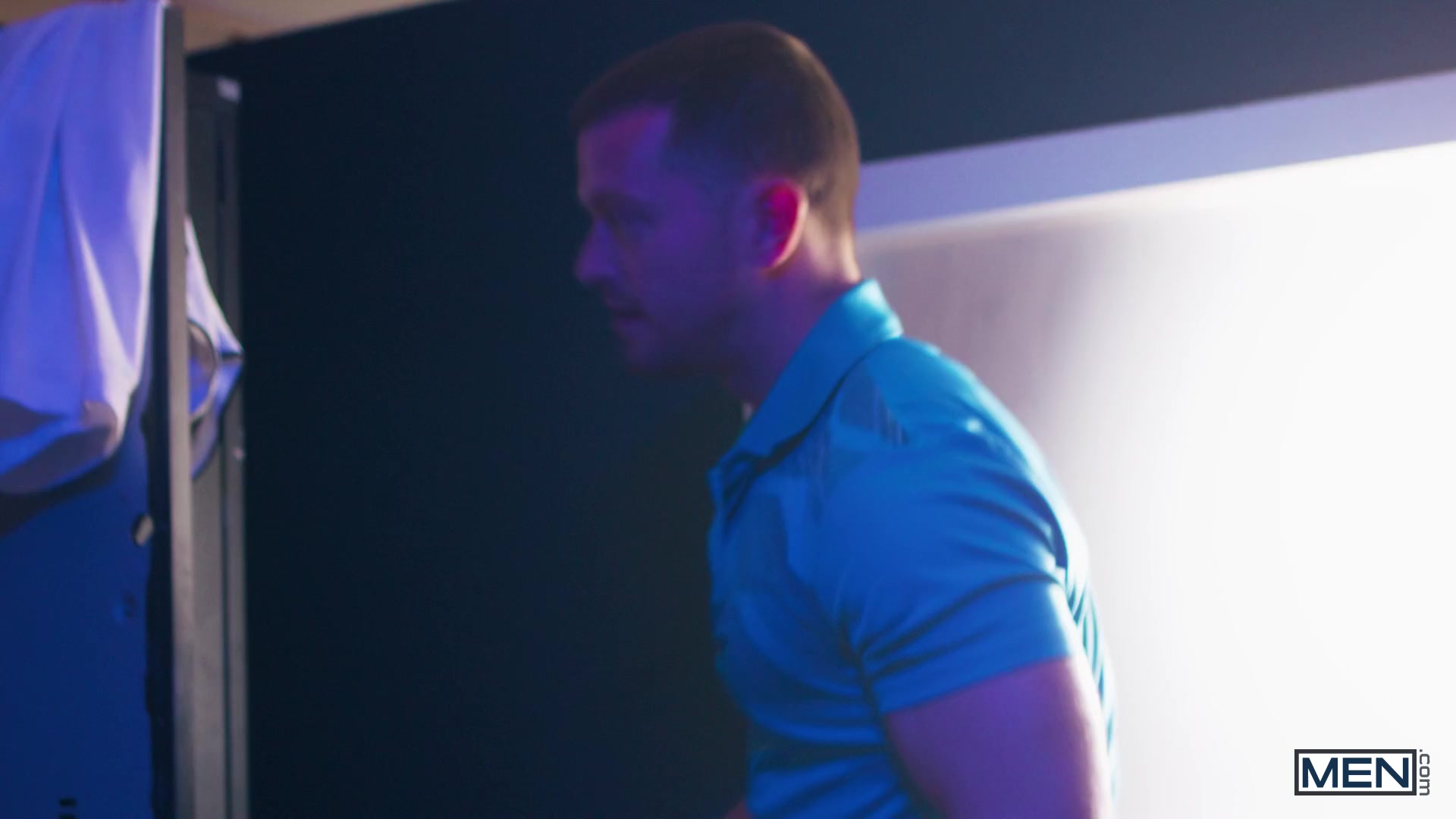 Braxton & Johnny Scene Poster on men with Johnny Donovan, Braxton Cruz