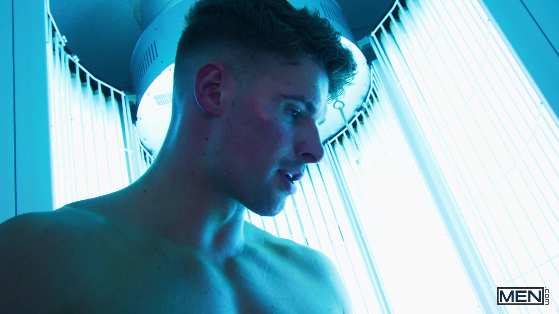 Heating Up The Tanning Salon Scene Poster on men with Malik Delgaty, Mateo Zagal