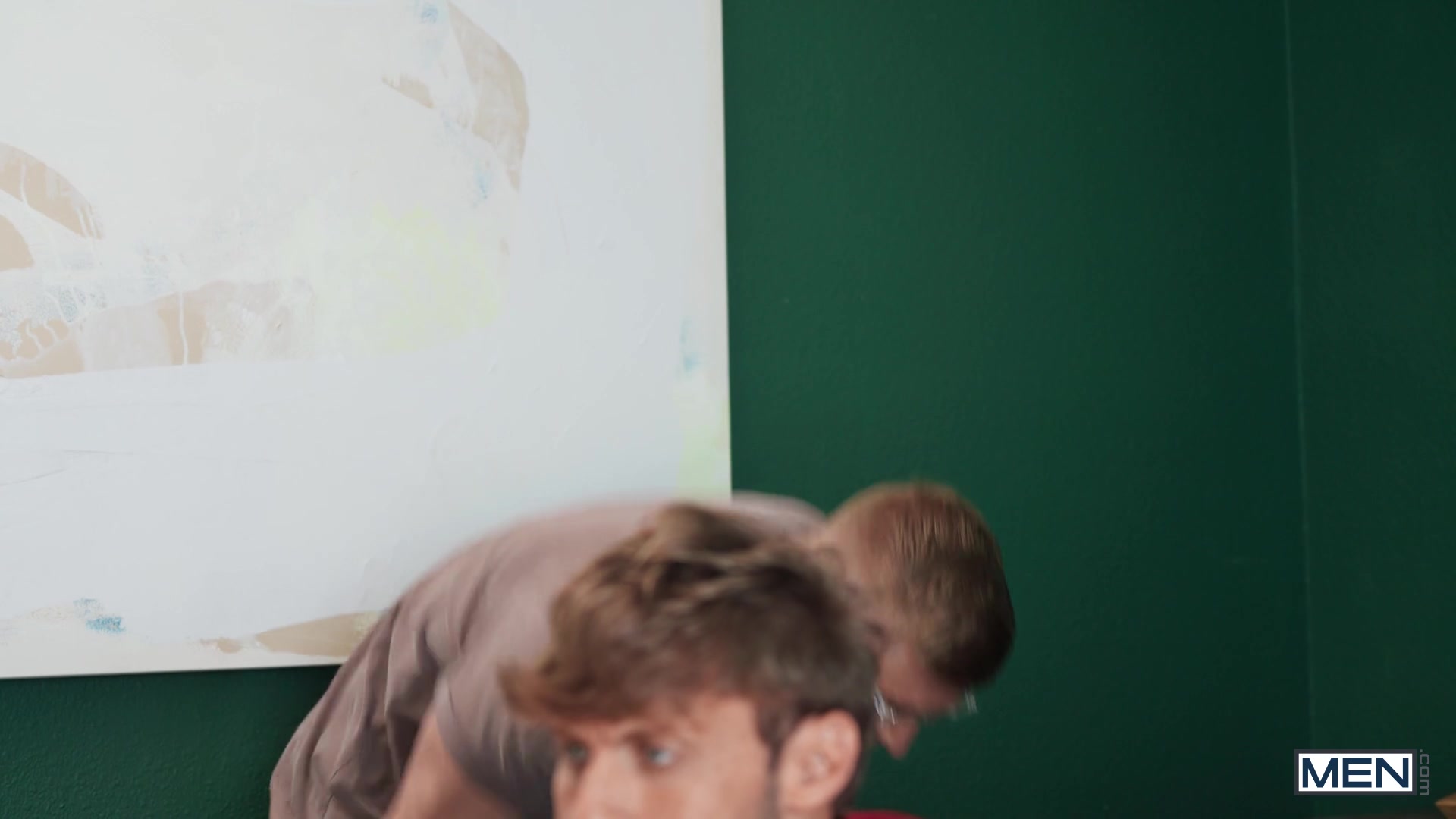 Blinded By Cum Scene Poster on men with Dom King, Matthew Ellis, Cameron Neuton