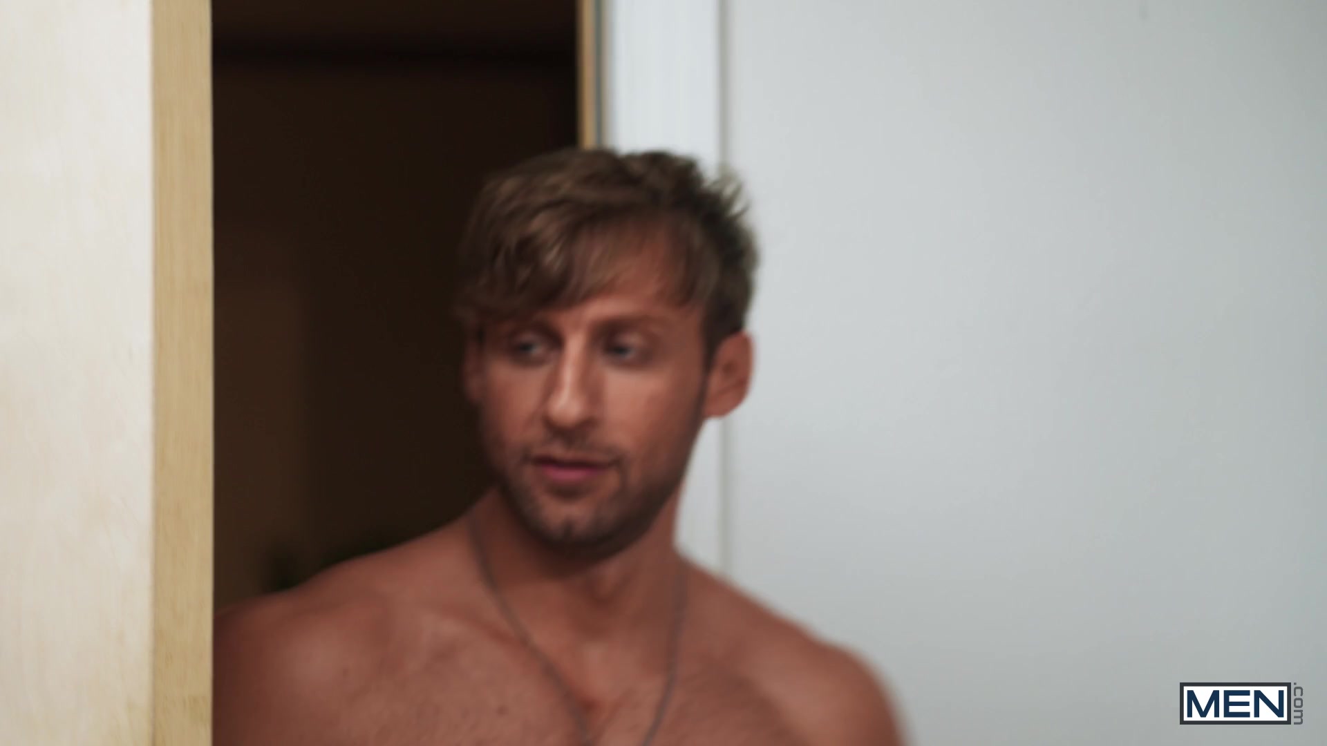 Blinded By Cum Scene Poster on men with Dom King, Matthew Ellis, Cameron Neuton