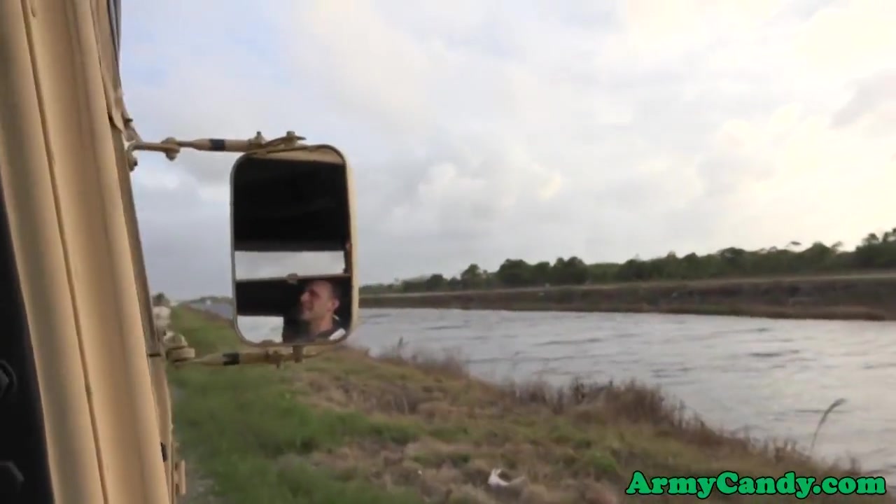 Military Hunks Banging Outdoors At Sunset