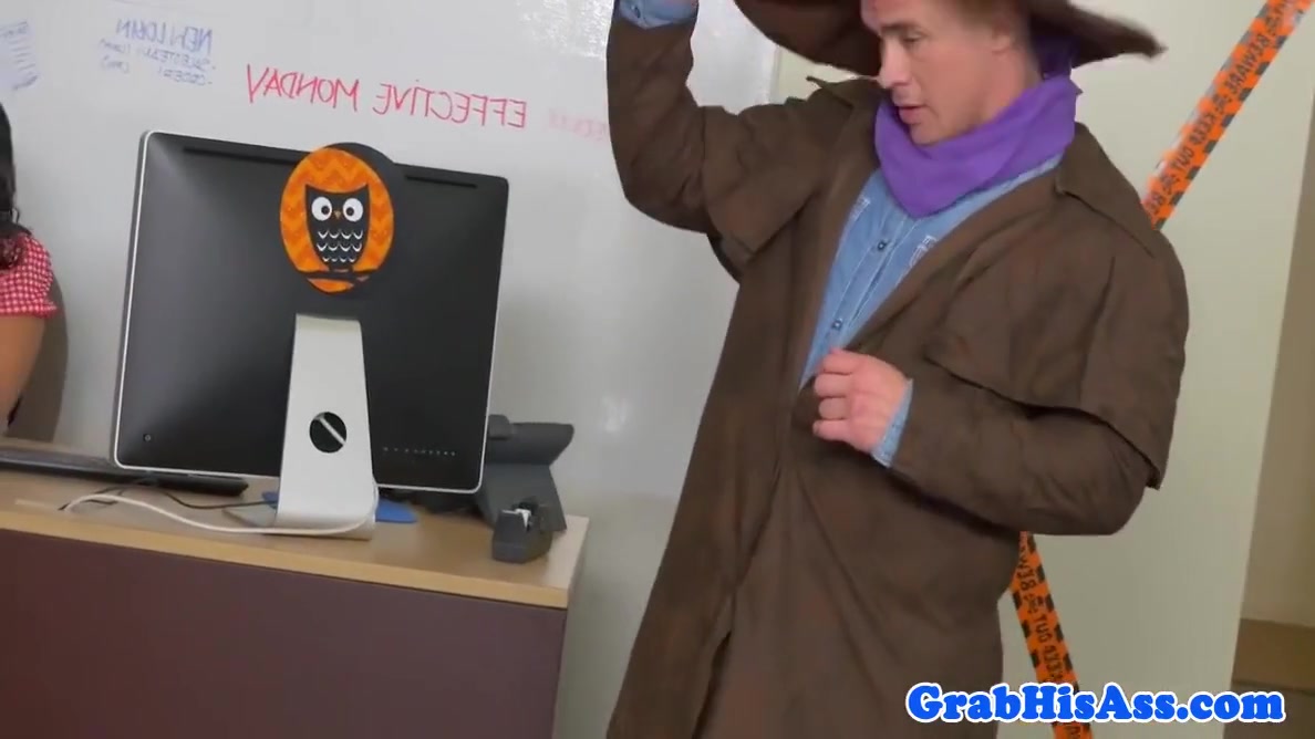 Costumed Office Party Ends In Interracial Bang