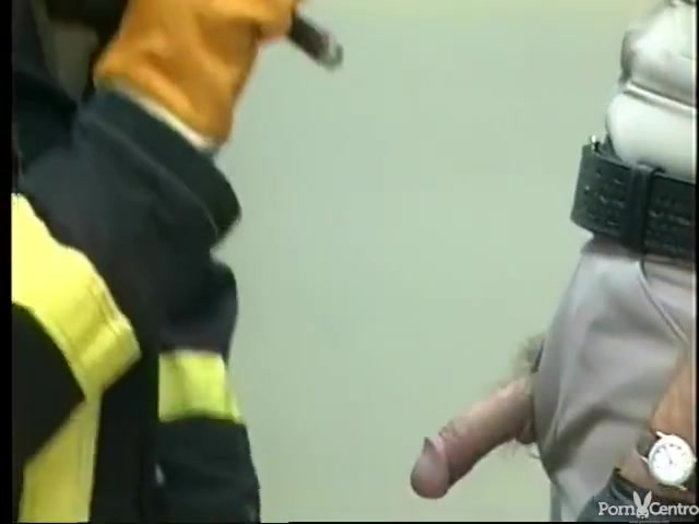 Police Office And Fireman Do Indecent Things In The Kitchen