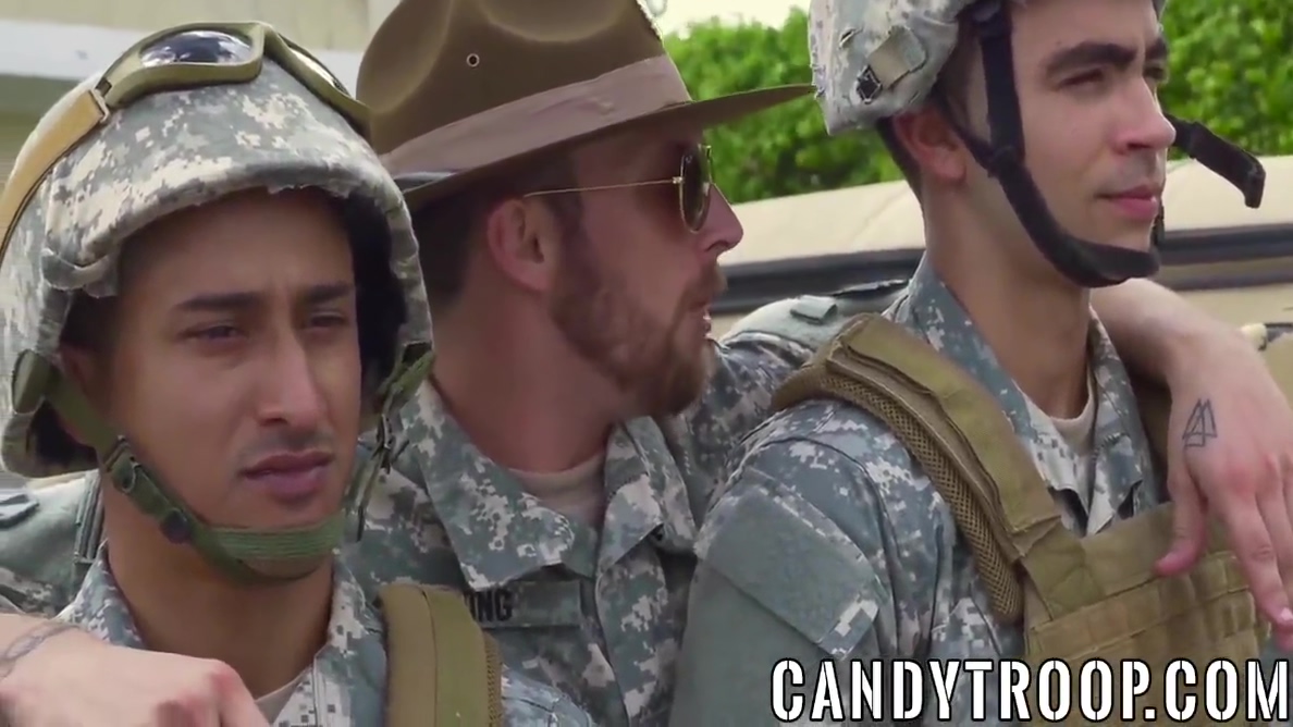 Army Studs Swap Blowjobs Before Outdoor Interracial