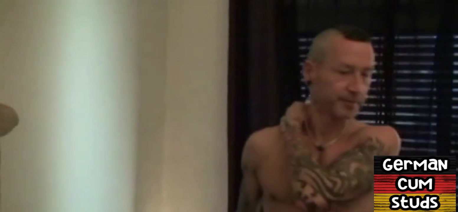 Amateur German tattooed stud sucked by BF in homemade video