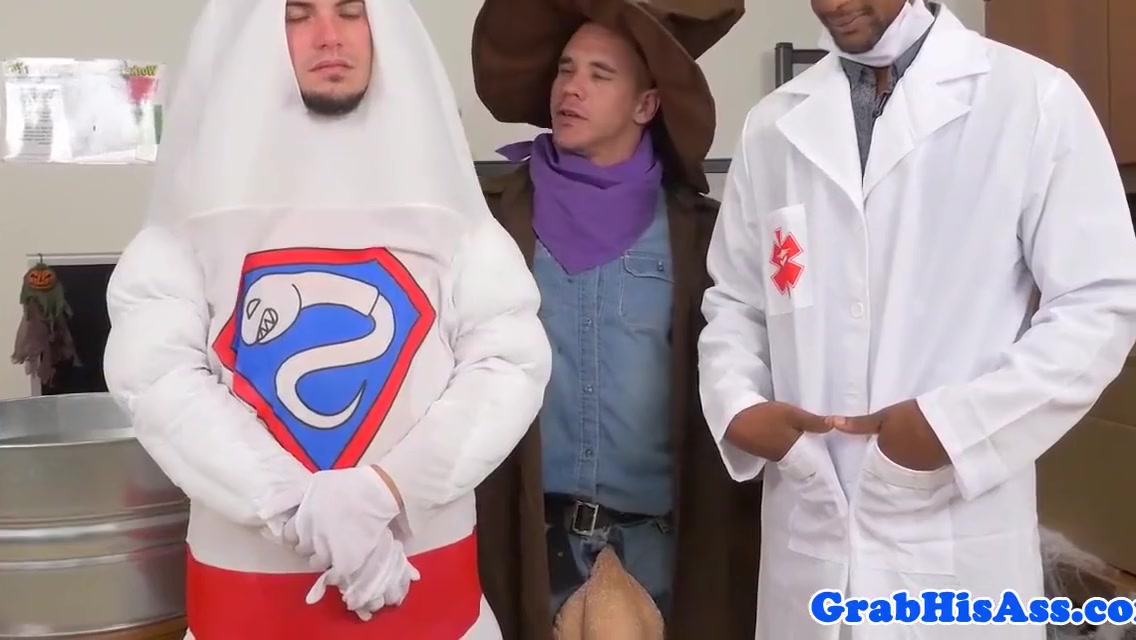 Office stud assfucked at halloween party