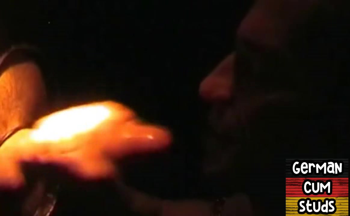 German gay sucks dick in gloryhole while jerking it