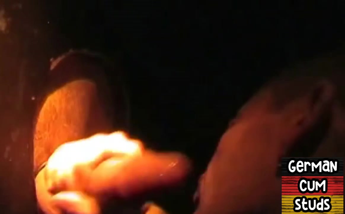 German gay sucks dick in gloryhole while jerking it