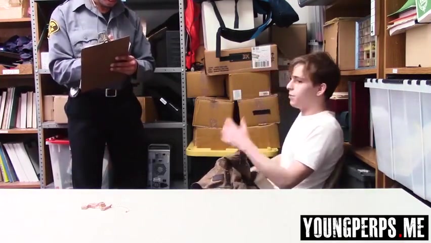 teen 18+ straight perp gets bareback banged by two Officers