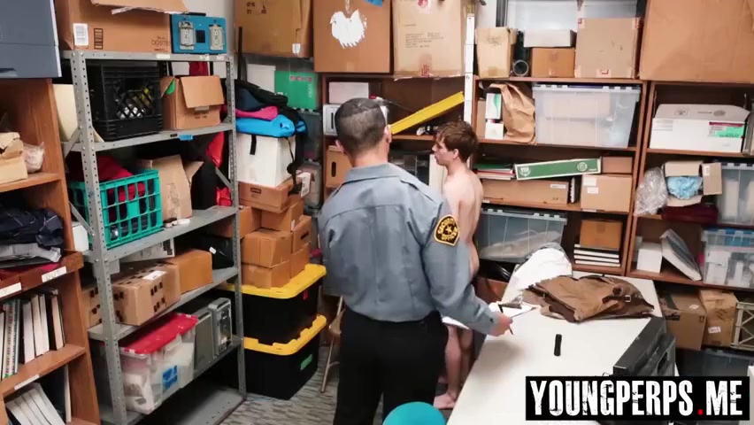 teen 18+ straight perp gets bareback banged by two Officers