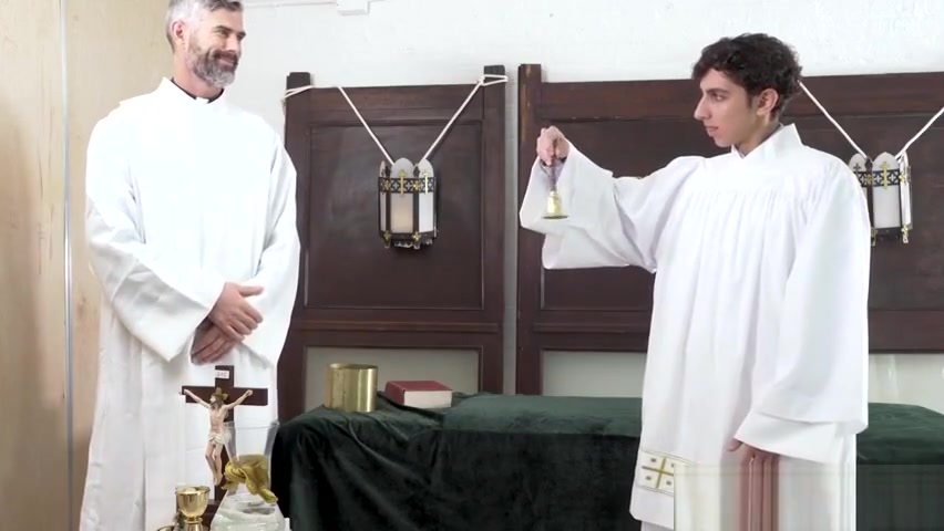 Taboo twink riding catholic cock
