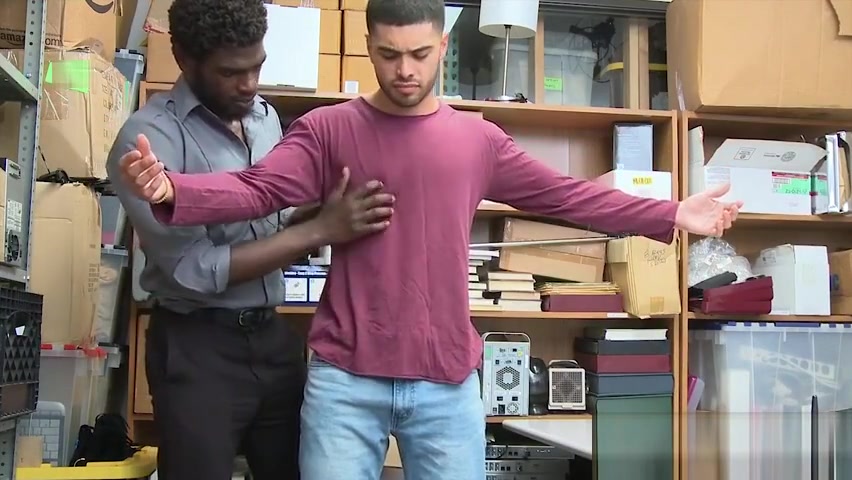 Officer impales perp on his big black dick for barebacking