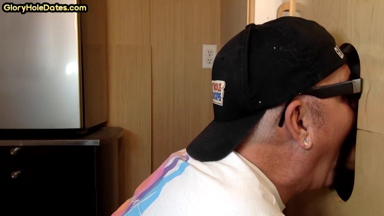 Gloryhole homemade DILF sucks and wanks BFs cock at home