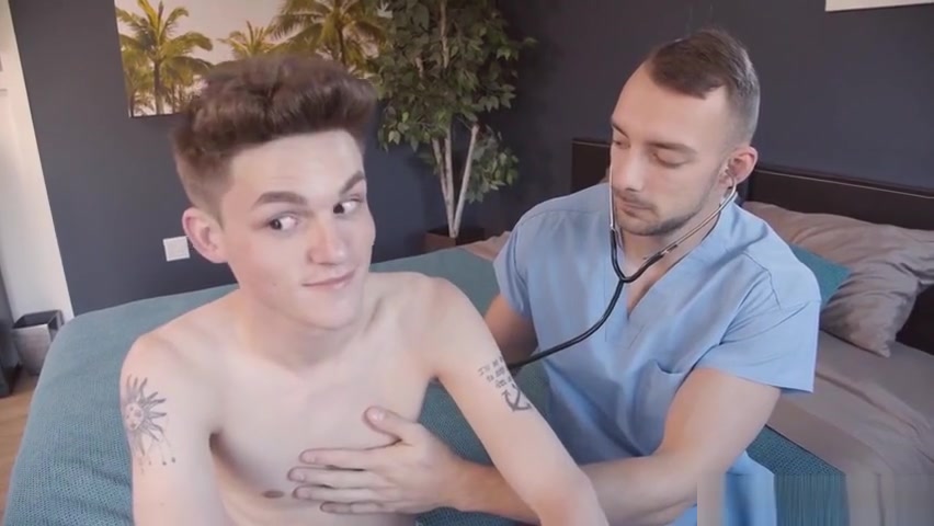 Horny twink gets a hardcore anal checkup by hot doctor