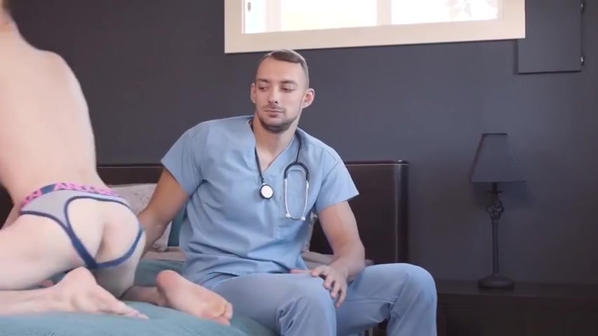 Horny twink gets a hardcore anal checkup by hot doctor