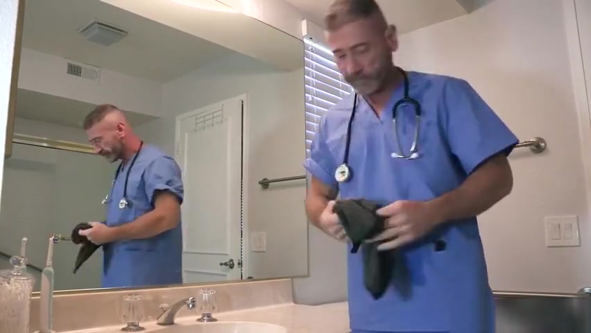 Cute teen 18+ stepson admires his handsome doctor stepdaddy