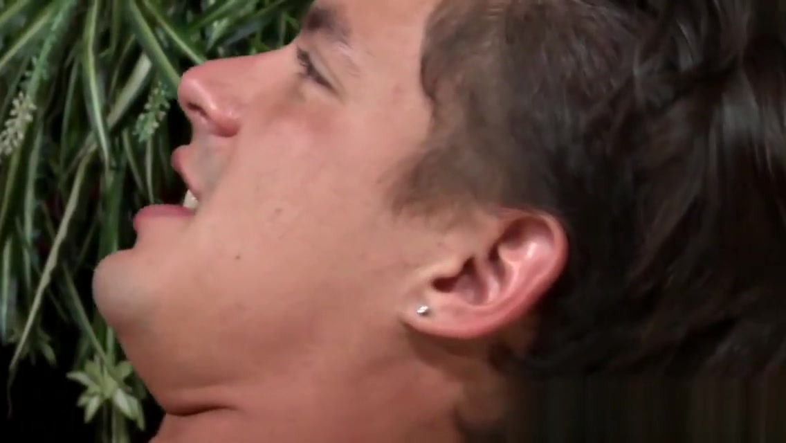 Massaged hung hunk cums